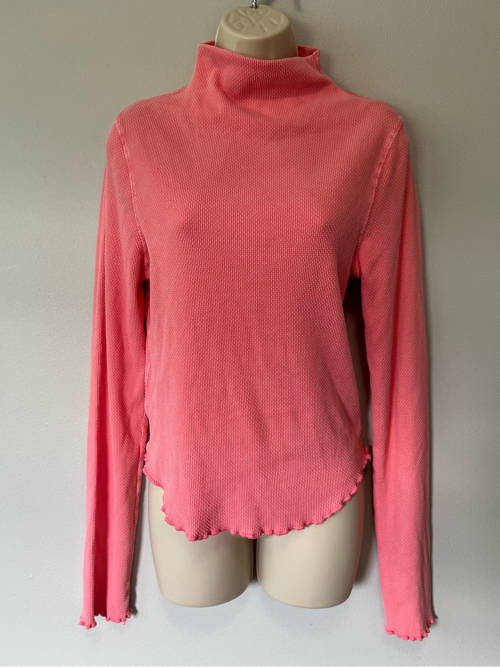 We The Free Pink Long Sleeve Mock Neck Top Size L